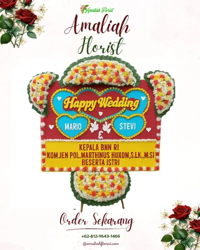 Karangan Papan Bunga Pernikahan di Sei Rengas Ii
